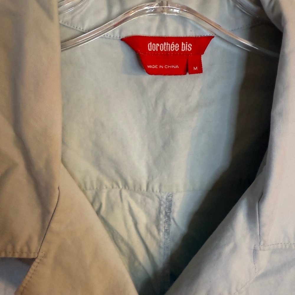 Dorothee Bis Women’s Blouse Medium | Light Blue Button-Down Women’s Blouse - Picture 5 of 10